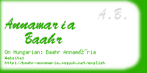 annamaria baahr business card